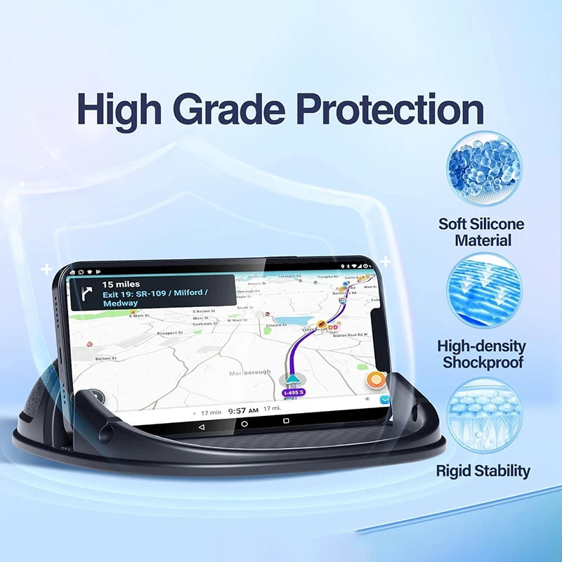 حامل هاتف السيارة، وسادة سيليكون مثبتة على هواتف السيارات للوحات القيادة المختلفة، حامل هاتف مكتبي خالٍ من الانزلاق لهاتف iPhone Samsung #6
