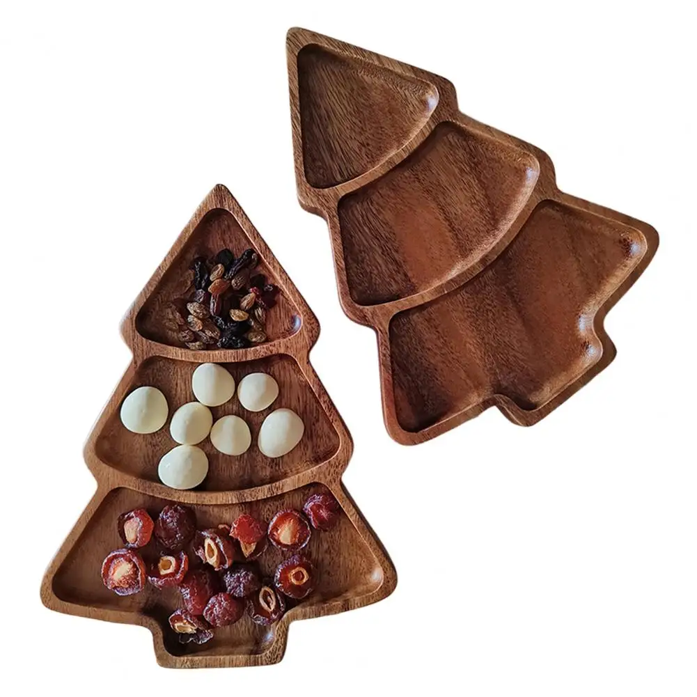 

Holiday Party Serving Tray Holiday Wood Serving Tray Festive Christmas Tree Shaped Wooden for Charcuterie for Fruits for Sushi