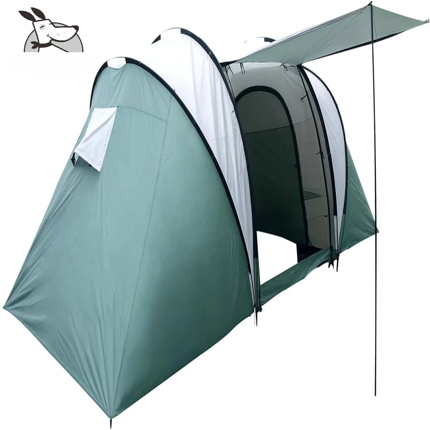 

Large Camping Tent 2-Bedroom Design, Waterproof Dome Style with Mesh Windows, Large Extended Dome Camping Tent