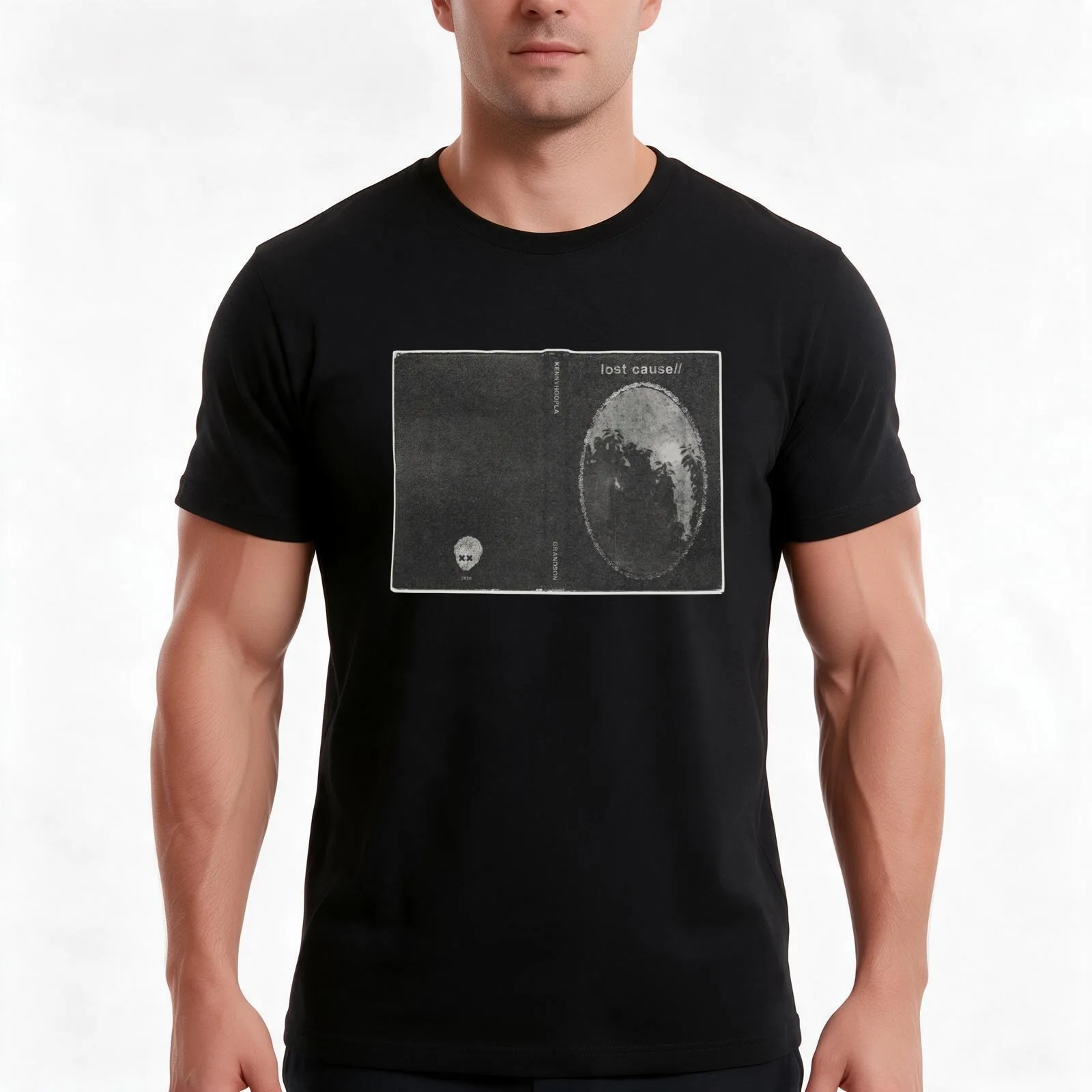 lost cause grandson & kenny hoopla T-Shirt, Summer Casual Cotton Tee, Oversized Streetwear Tops, Vintage Graphic Print