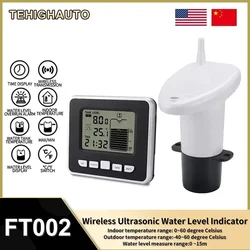 Wireless Ultrasonic Water Level Indicator Gauge Water Tank Sensor Liquid Level Sensor Temperature Meter Wireless Depth Gauge