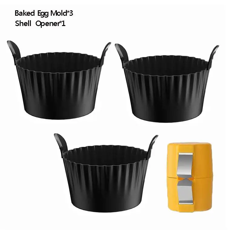 1/4 Stuks Siliconen Cupcake Mallen Non-stick Hittebestendige Bakvormpjes Voor Air Friteuse Ovens Air Friteuse Siliconen Mand Ei Poacher