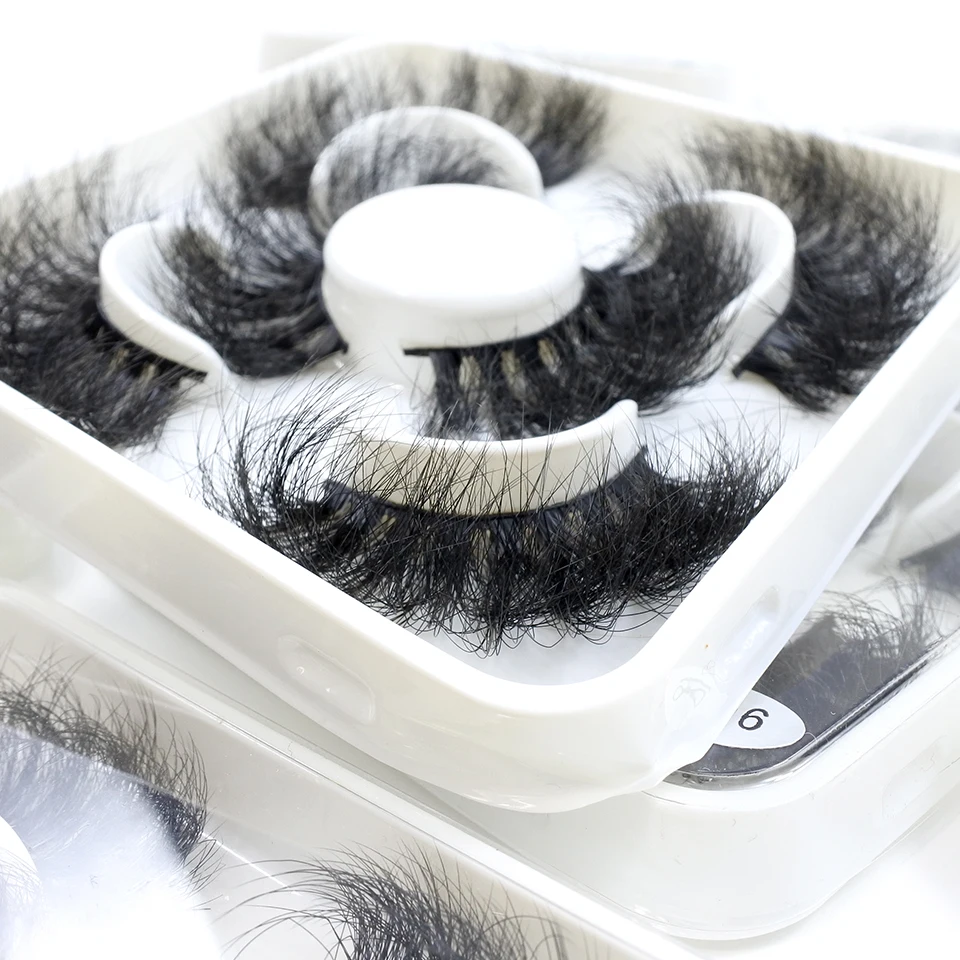 25mm Fluffy Lashes 3/5 Pairs / Pack Fake Eyelashes Makeup Dramatic Volume 3d Faux Mink False Eyelashes