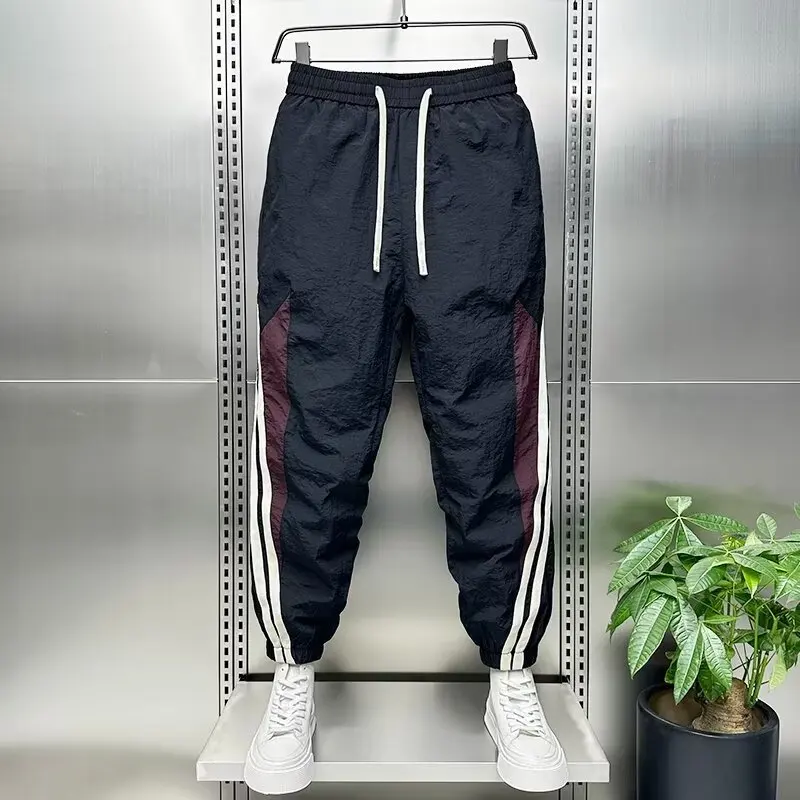 Men's Casual Straight Leg Baggy Hiphop Sports Gym Pants For Men Trousers Loose Trendy Hong Kong Style Mens Joggers Clothing