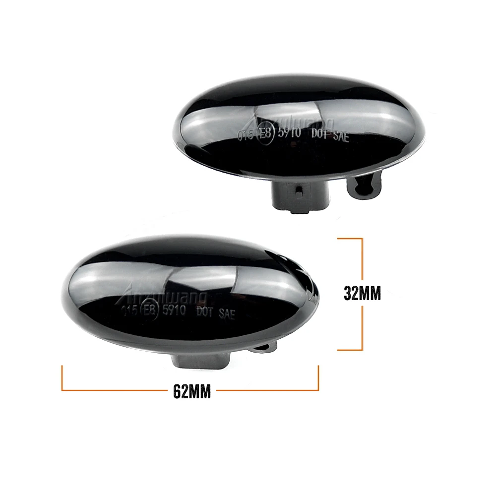 2pcs For Peugeot 107 2005-2015 1007 2005-2008 Expert 2007-2020 LED Side Marker Lamp Turn Signal Dynamic Lights