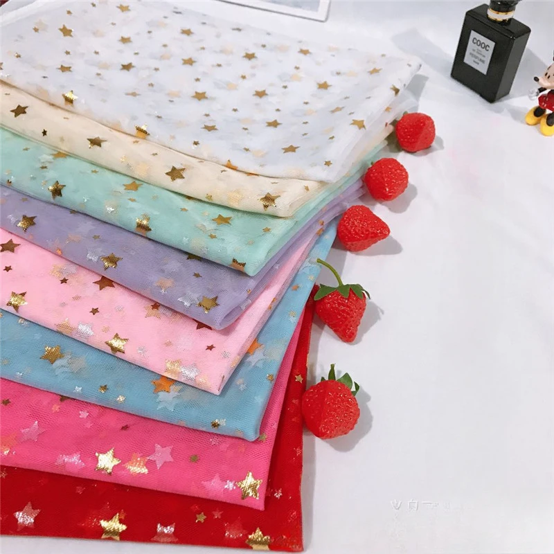 

Размер горячего тиснения, ткань из пряжи со звездой, пышная юбка, аксессуары Hanfu, игрушки, ручная работа, сетка «сделай сам», реквизит для съемки, фоновая ткань