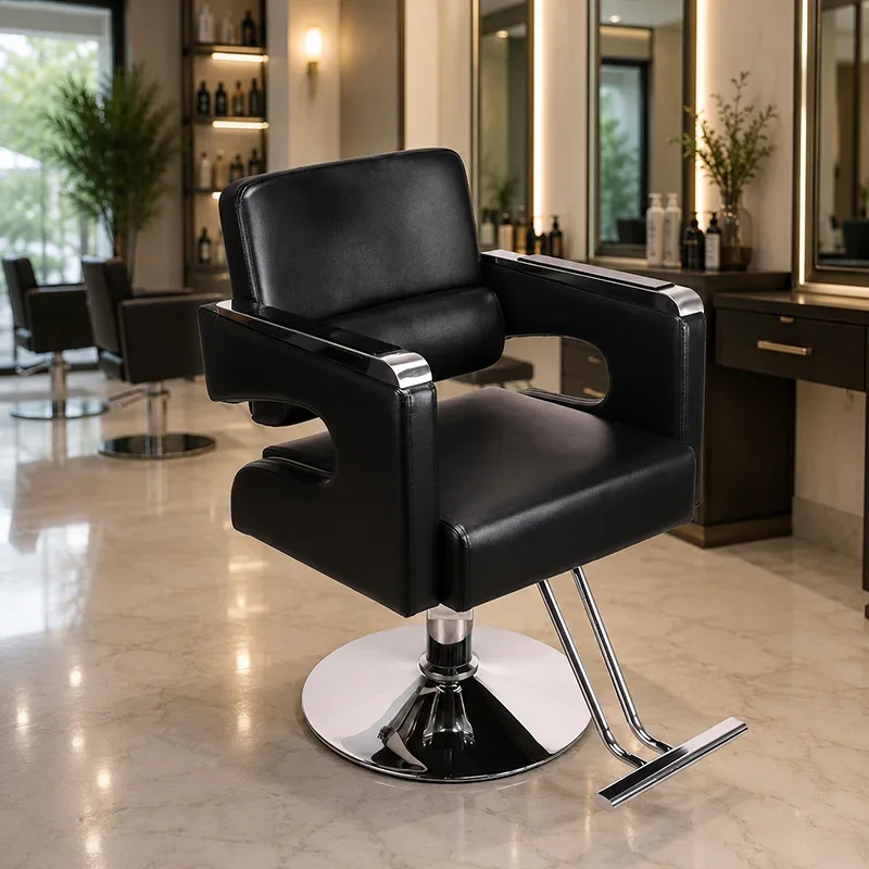 Professional Rotating Barber Chair Contemporary Footrest Salon Chair Modern Commercial Fauteuil Coiffure Barbershop Equipment