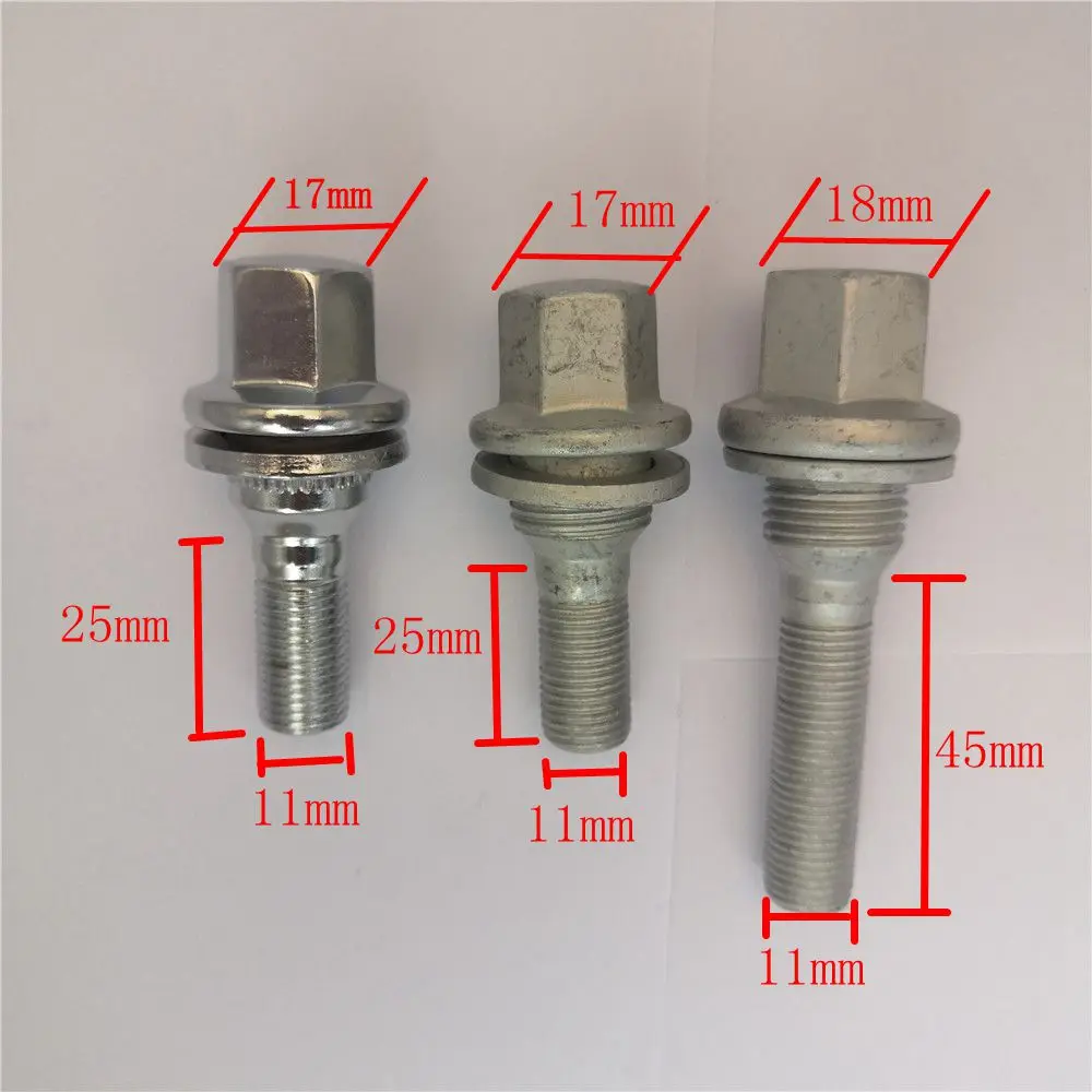 M12 x 1.25 ALLOY WHEEL EXTRA LONG THREAD BOLTS FLAT SEAT WASHER Bolt For Peugeot Citroen C4 C5