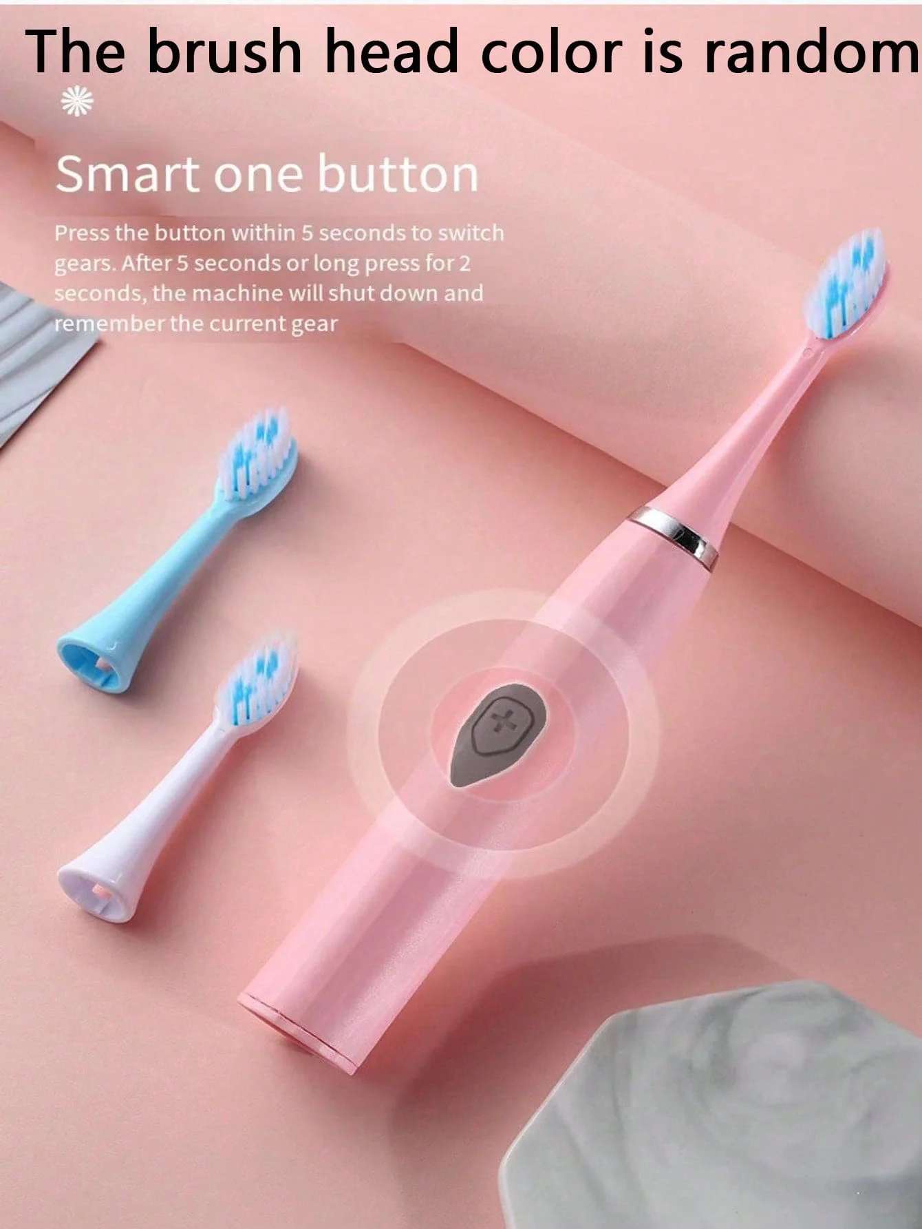 Universal Electric Toothbrush For Adults IPX7 Waterproof, Smart Timer, Life - Perfect For Travel!The Brush Head Color Is Random image 2