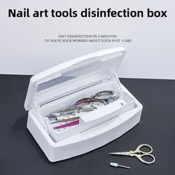Nail Sterilizer Tray Disinfection Box Salon Nail Art Nipper Tweezers Nail Manicure Equipment Tools Cleaner Sanitize Set Box