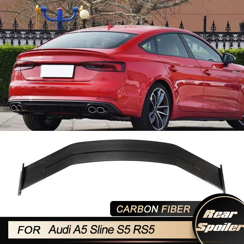 

Car Rear Trunk Spoiler Wings For Audi A5 Sline S5 RS5 Sportback 2017-2019 Racing Rear Boot Lid Wing Lip Carbon Fiber