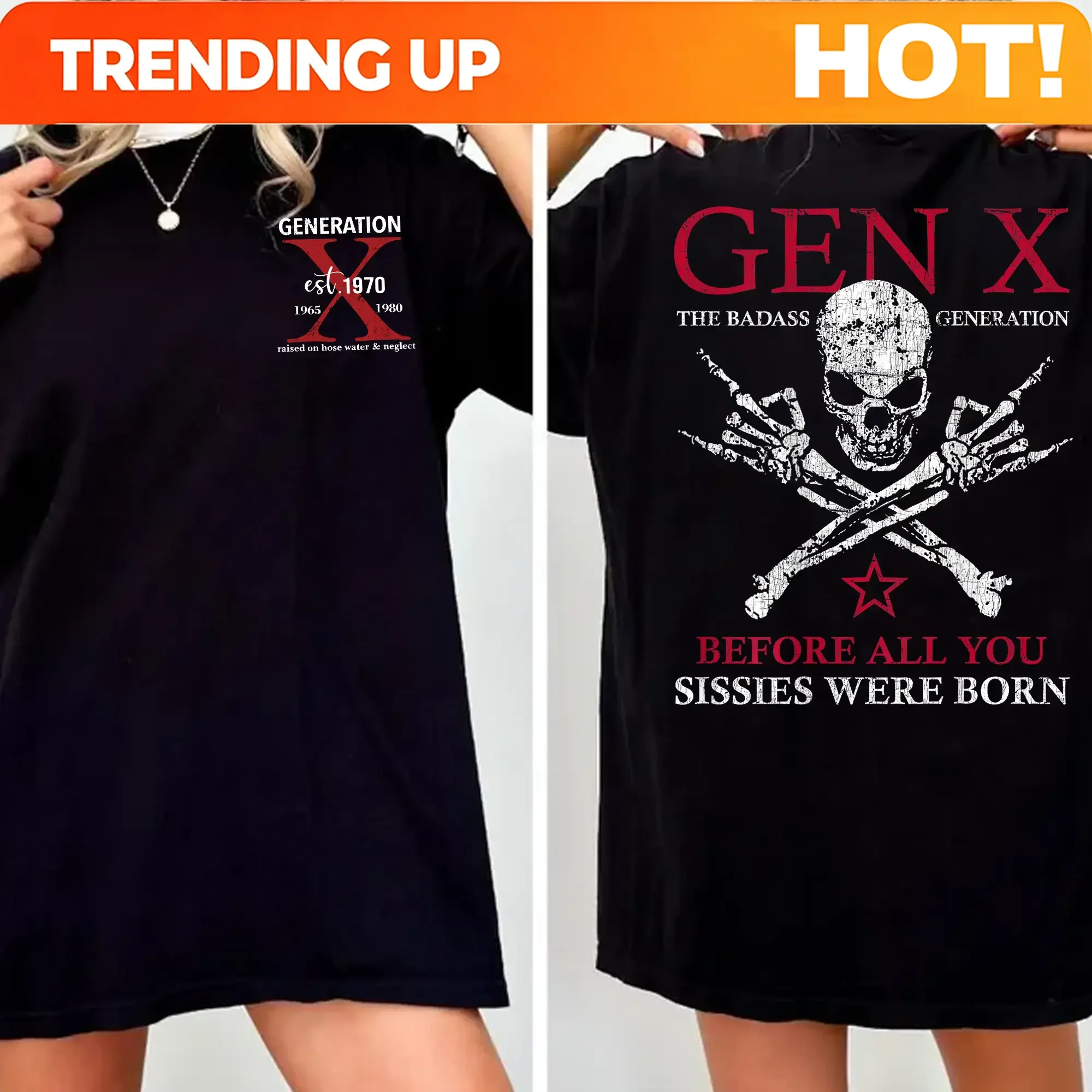 Customization Generation X Custom Year Badass Generation T-shirt, Gen X FAFOT Shirt - 100% Cotton Top Unisex Comfort Womenswear,