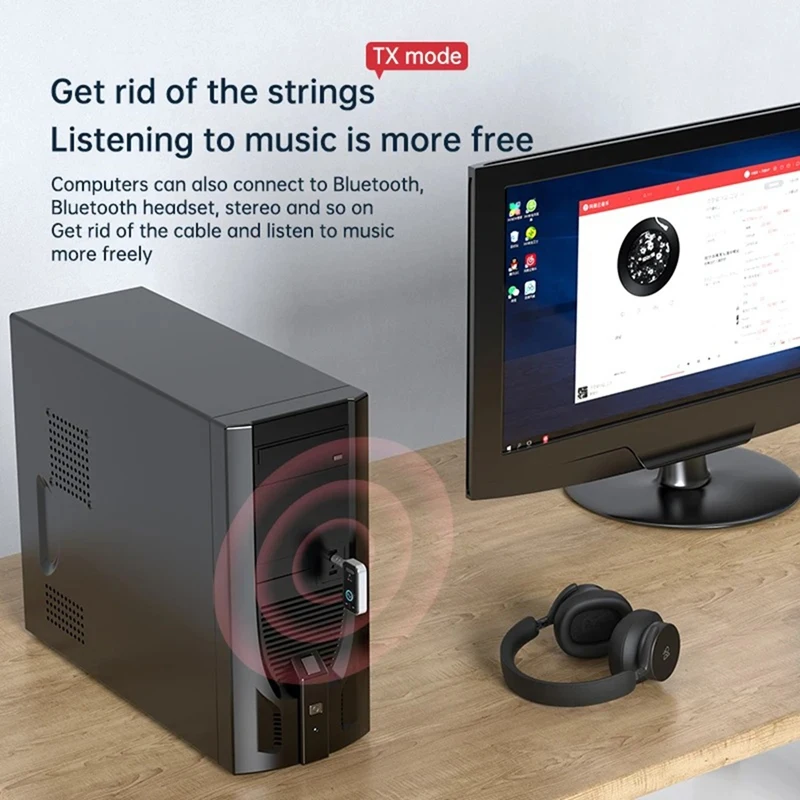 Bluetooth 5.3 Zender Ontvanger Adapter Draadloze Audio Voor Auto Muziek Hoofdtelefoon Luidspreker 3.5Mm Jack AUX Audio Adapter