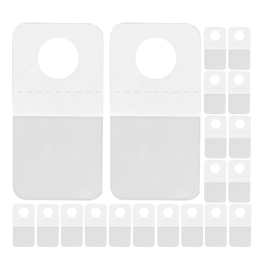 

100Pcs Clear Adhesive Hanging Tabs Round Hole Self Adhesive for Retail Store Display Small Items Organization Business Office