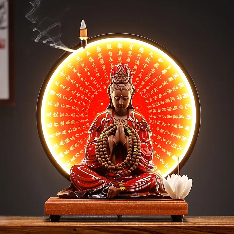 New Chinese style Zen Avalokitesvara Buddha decoration home worship living room porch desktop decoration artifact