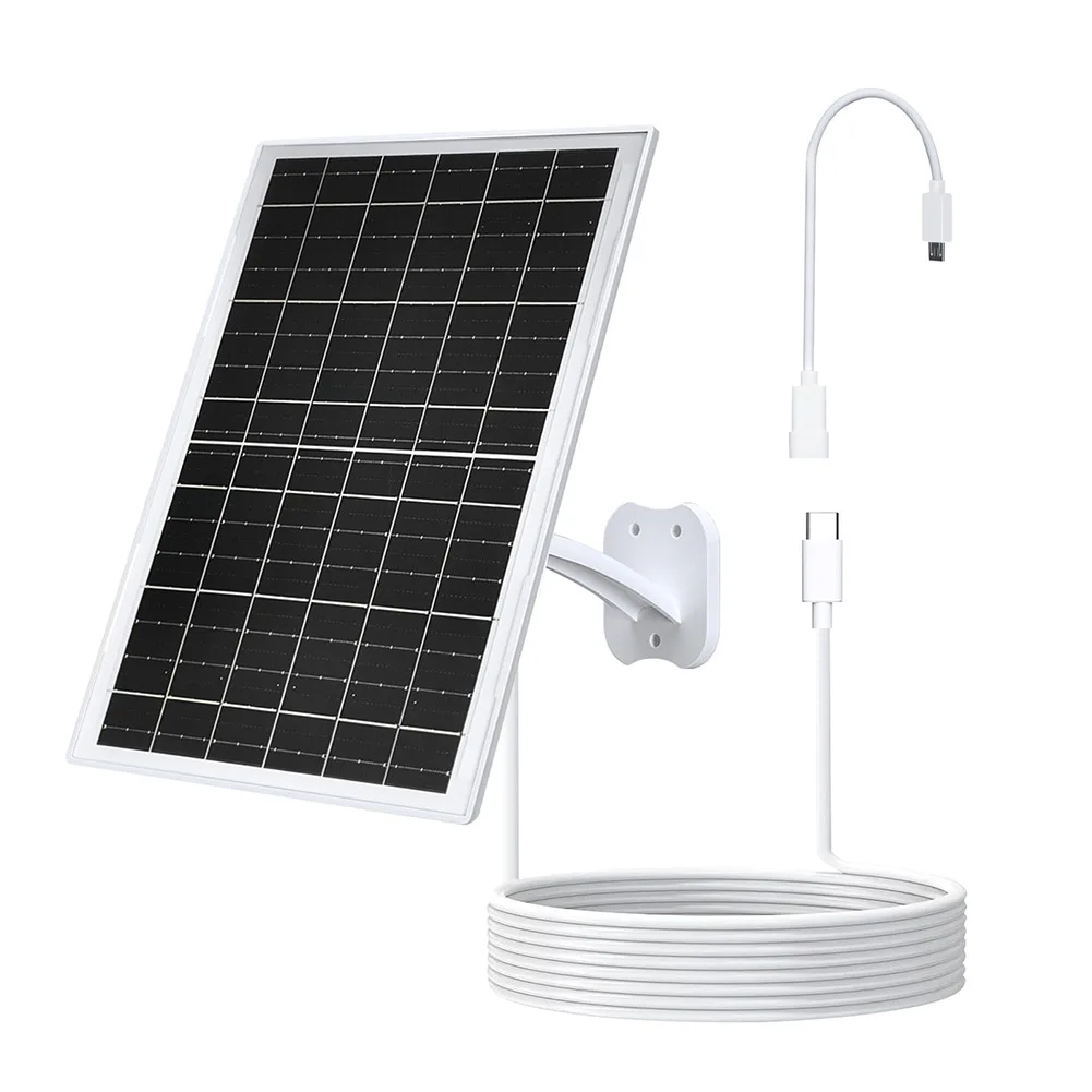 13W Solar Charger Compatible with For Security Cameras IP68 Weatherproof Design 2.2m Cable 360 Mounting Option