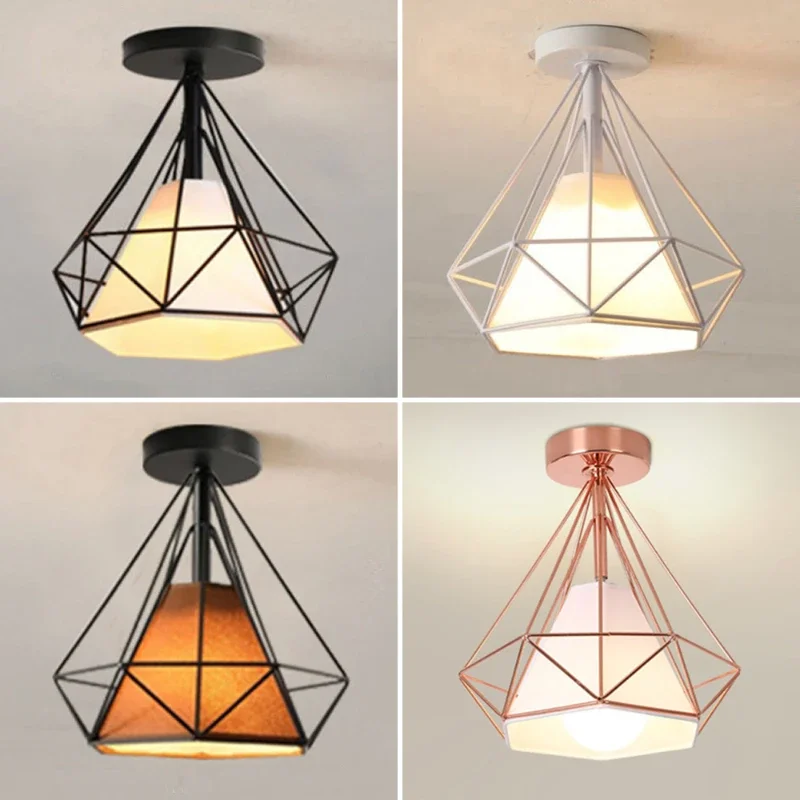 

Led Ceiling Light Modern Balcony Aisle Lamp Vintage industrial Retro Loft Chandelier Lamp Shade Plafonniers Home Kitchen Decor