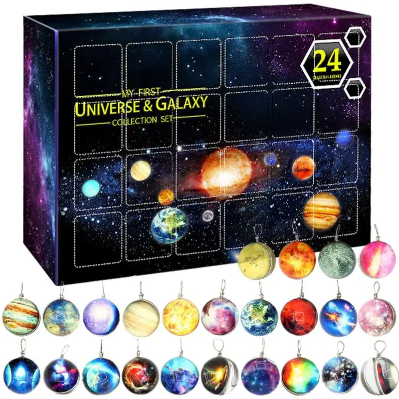 24 Days Christmas Advent Calendar Countdown Universe Collection Cosmic Planet Set Christmas Gifts For Girls Boys