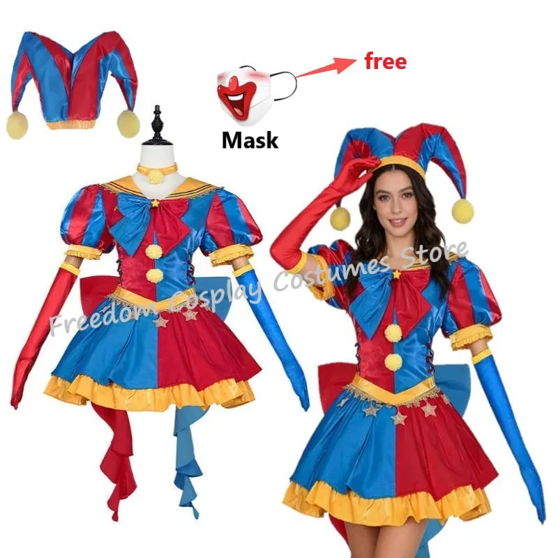 blue clown dress Amazon.com: IBTOM CASTLE Kids Girls Circus Clown Halloween Costume Blue and Red Striped Ruffle Dress Flutter Sleeve Dress and Gloves Cosplay Carnival Party Halloween Outfits Red 4-5 Years : Clothing, Shoes &