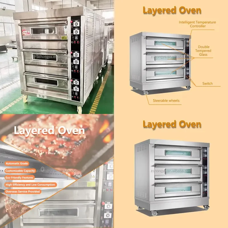2026 3-Layer 6-Tray Gas-Fired Oven Steam Oven for Baking Bread Commercial Usage Layered Oven