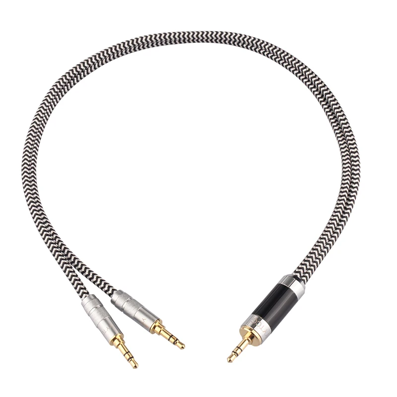 Dual 3.5mm to 3.5mm Jack Headphone OFC Upgrade Replacement Headphone Cable Pure Copper Plated With 5 u 24k Gold Plug 1M 2M 3M 4M