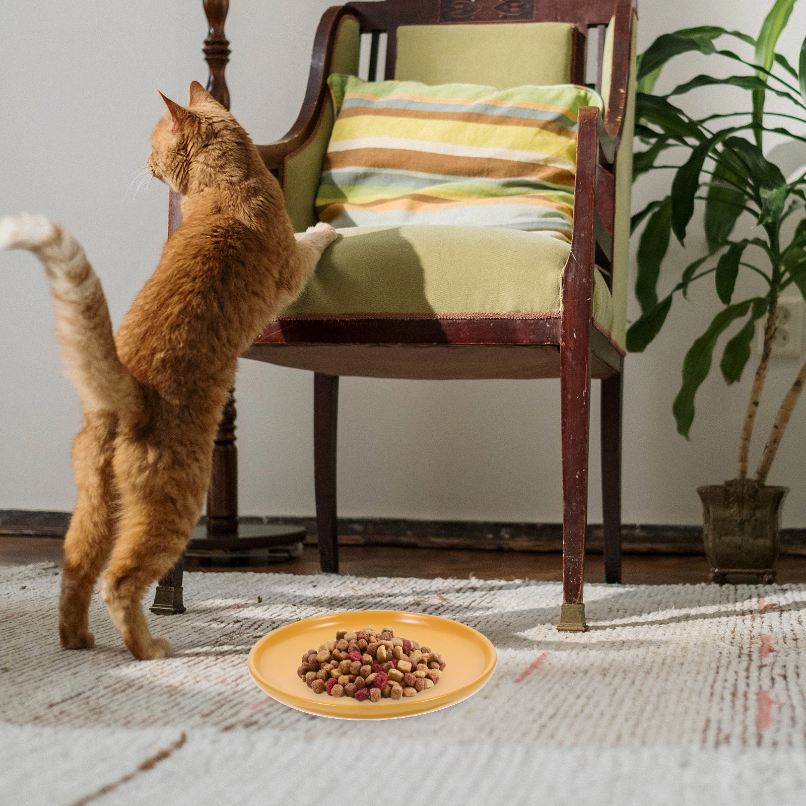 

Ceramic Cat Bowl Smooth Surface Large Capacity Pet Feeding Dish Easy to Clean for Cats Dogs Kitten Food Bowl Household Use