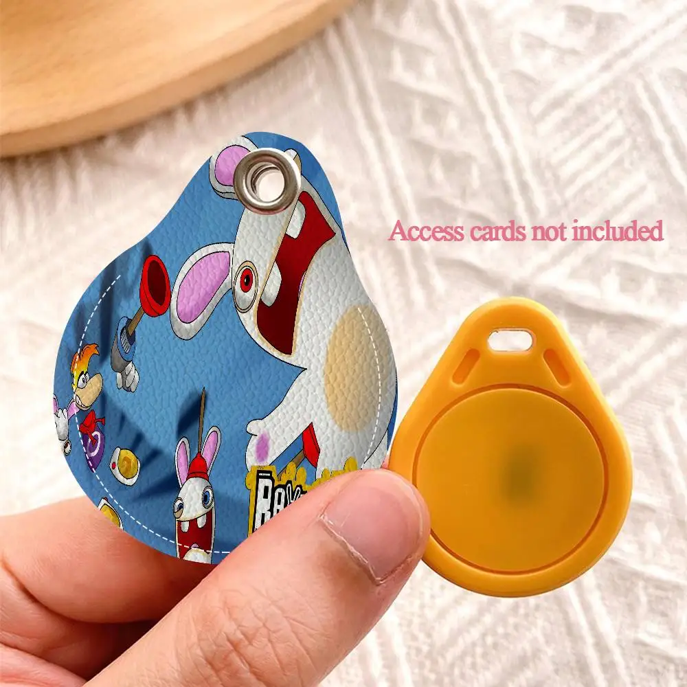 لعبة R-Raving R-Rabbids نمط الرسوم المتحركة الإبداعية بطاقة الوصول الحساسة واقية كم المفاتيح قلادة الزخرفية الموضة