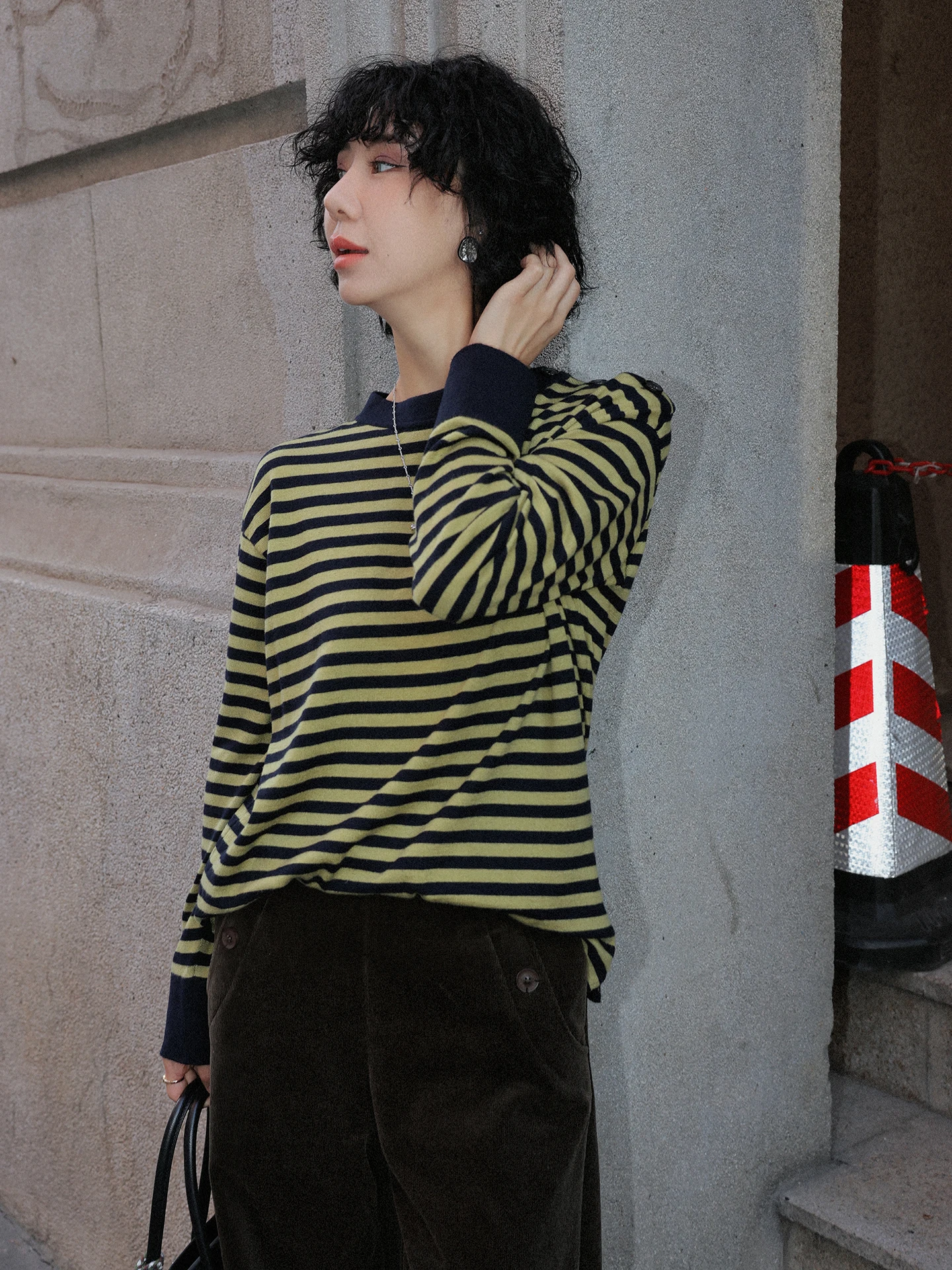 

TT Cloud Water T Classic Striped Woolen Sweater Women's Faionable Color Blo Knitted irt Autumn Winter New S...