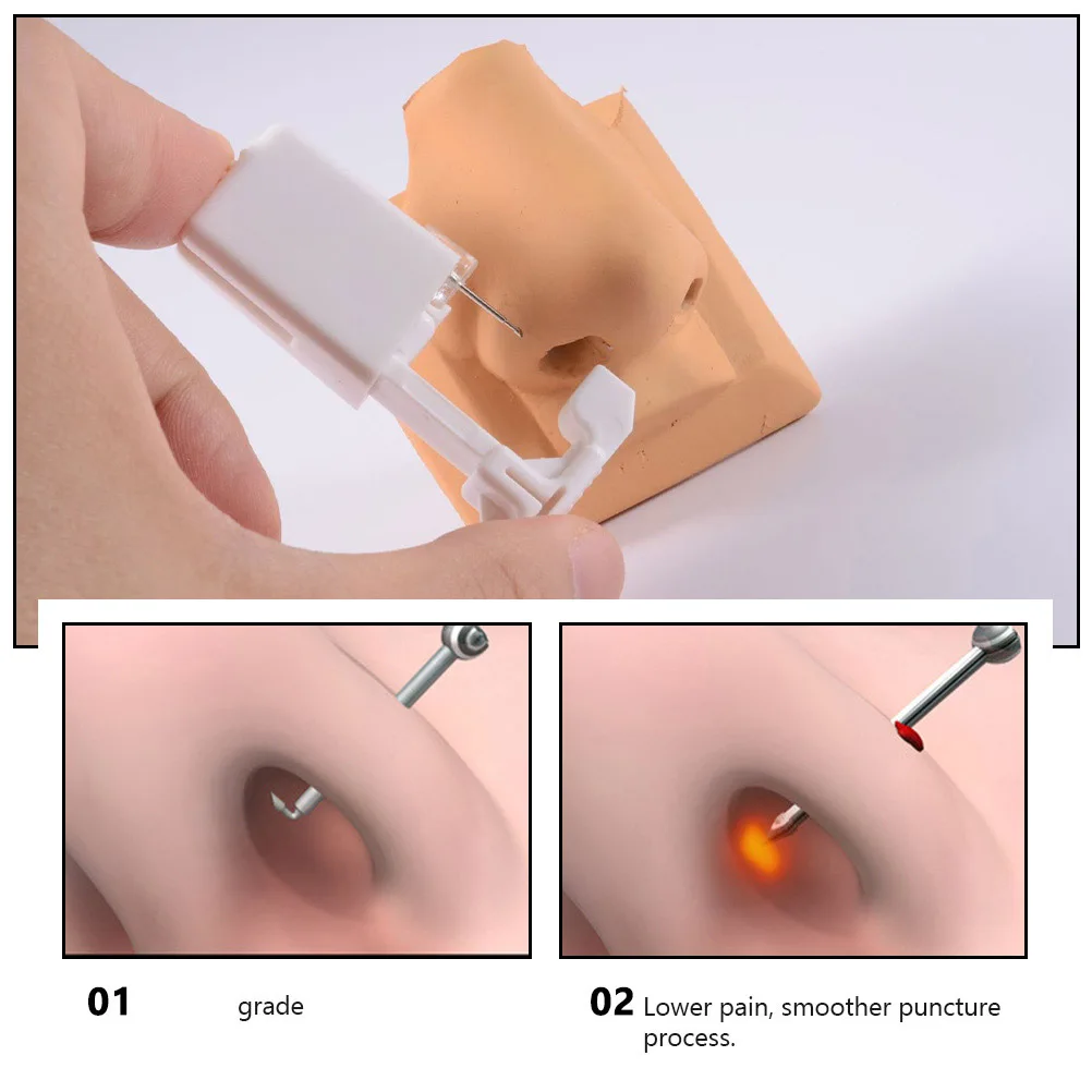 

1pc Disposable Piercer Tool Premium Painless Nose Piercing Device For Safe Accurate Self-Use Practical Piercing Tool Durable