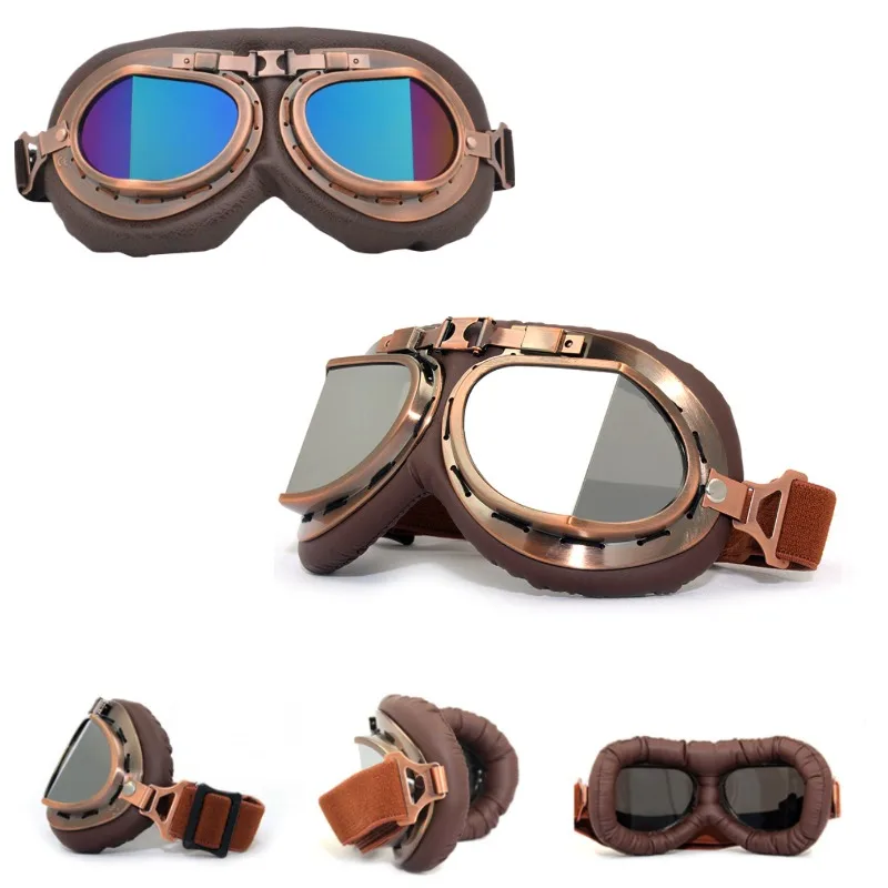 1pcs Vintage Harley Bronze Wind Goggles Motorcycle Goggles Outdoor Windproof and Sand Proof Off-road Riding Glasses