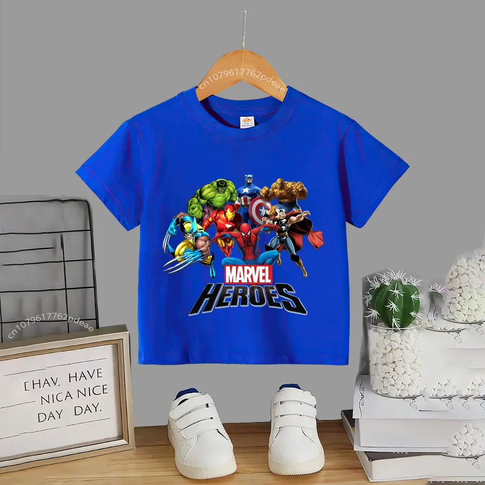 Super Hero Teen 100% Cotton T-shirt Kids Hulk Printed Casual Cotton T-shirt Comfortable short sleeve for boys and girls babies