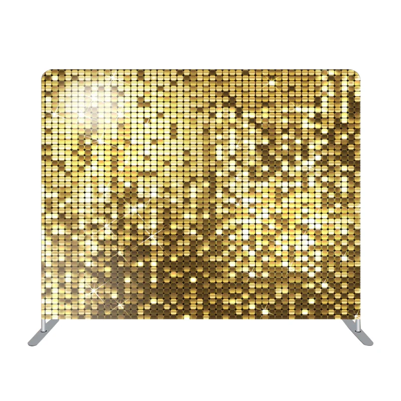 Golden Color 8 Feet Golden Tension Fabric Stand Pillow Case Backdrop