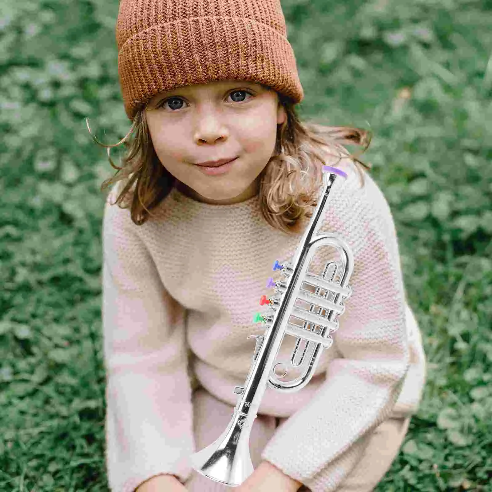 Juguetes para niños, saxofón trompeta simulado, instrumento Musical Abs de plástico para niños, accesorio para actuación en escenario