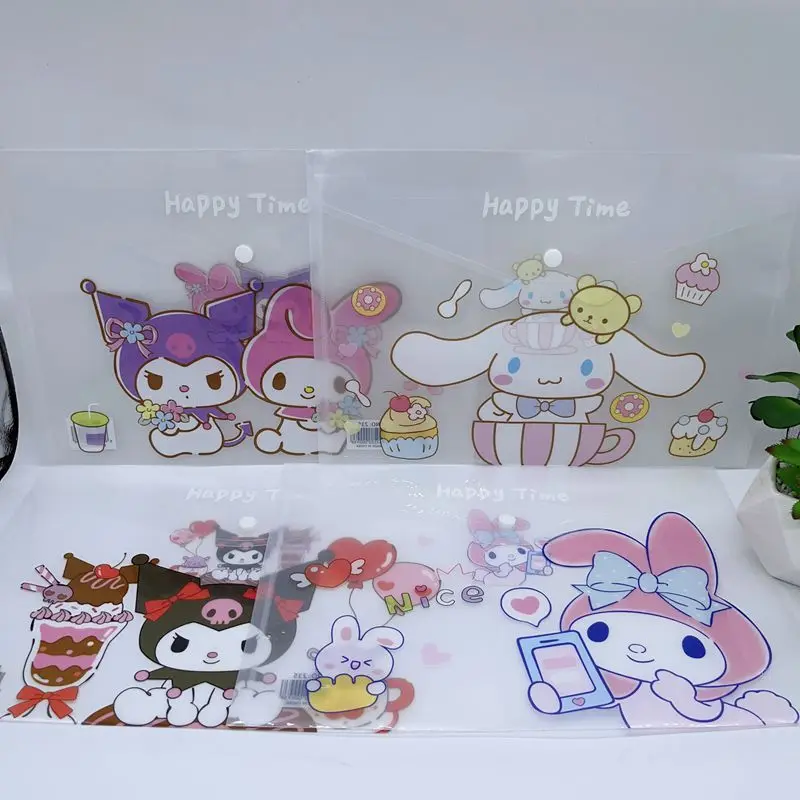 

12/24 шт. Sanrio, сумка для файлов Cinnamoroll Kuromi, Студенческая сумка для хранения A4, папки для информации, офисные канцелярские принадлежности