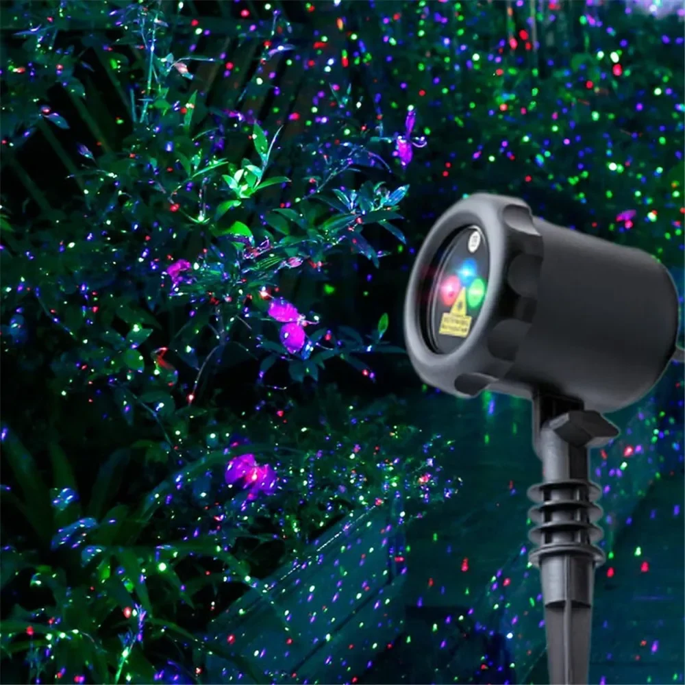LED Laser Christmas Projector Lights Outdoor Starry Stars Garden Firefly Lights with Remote IP65 Waterproof Patio Decoration