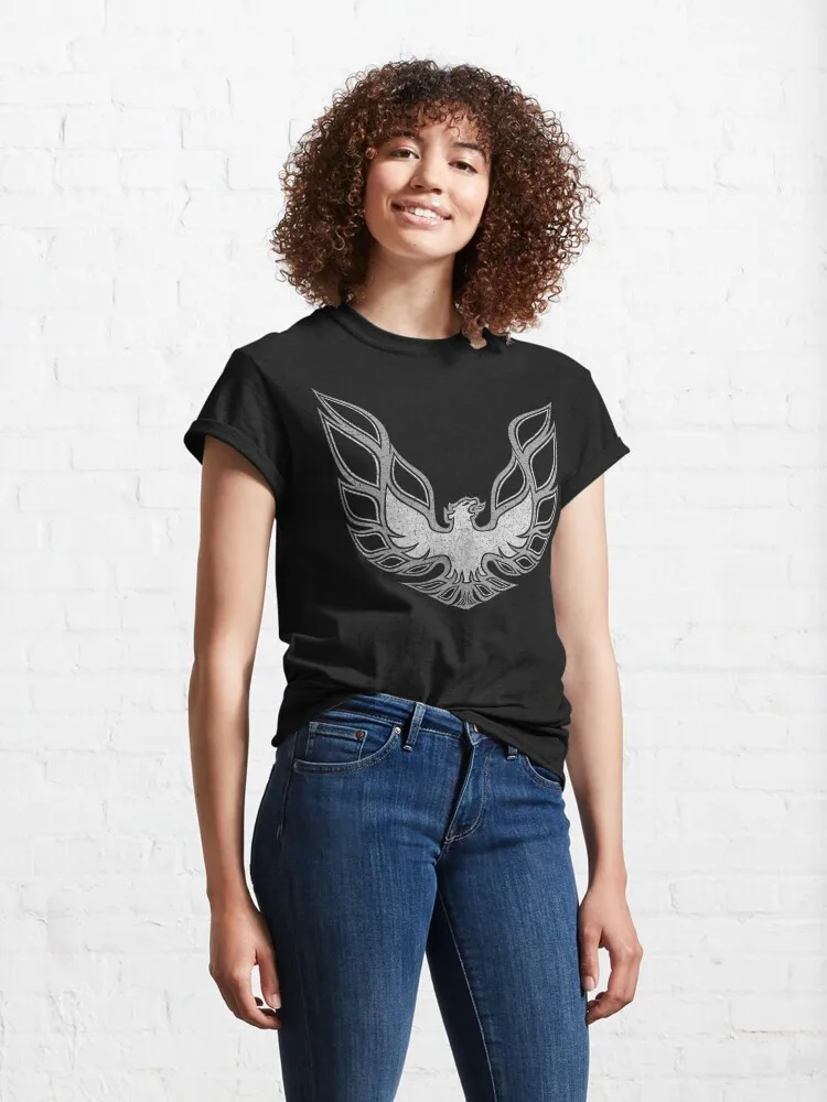 Firebird - Distressed - Chrome Classic T-Shirt 100% Cotton Streetwear High Quality