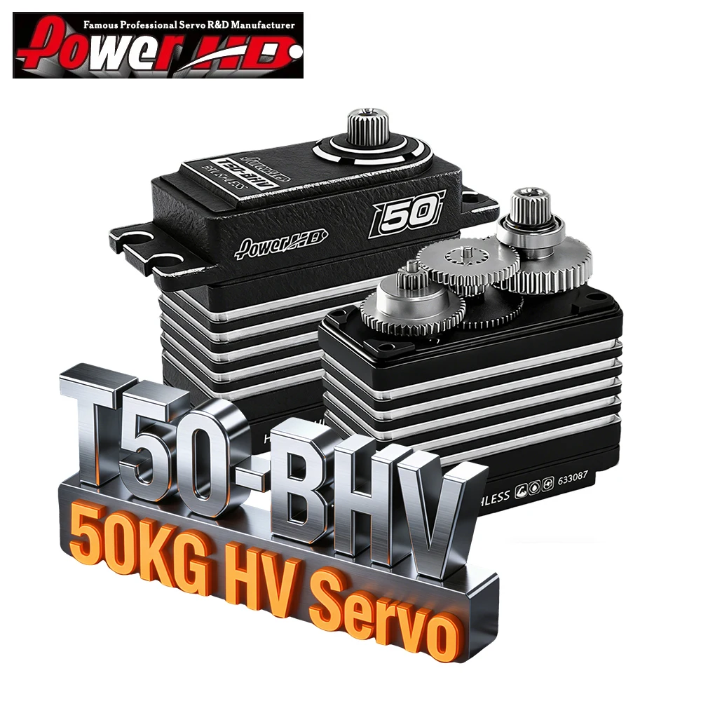 

Power HD PowerHD T50-BHV T50BHV 6-8.4V 50kg Steel Gear Brushless Servo