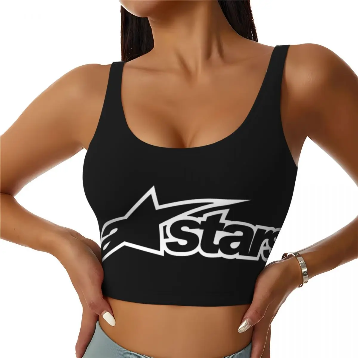 Custom Motocross Enduro Cross High Impact Sports Bras Women Seamless Workout Running Crop Tank Tops