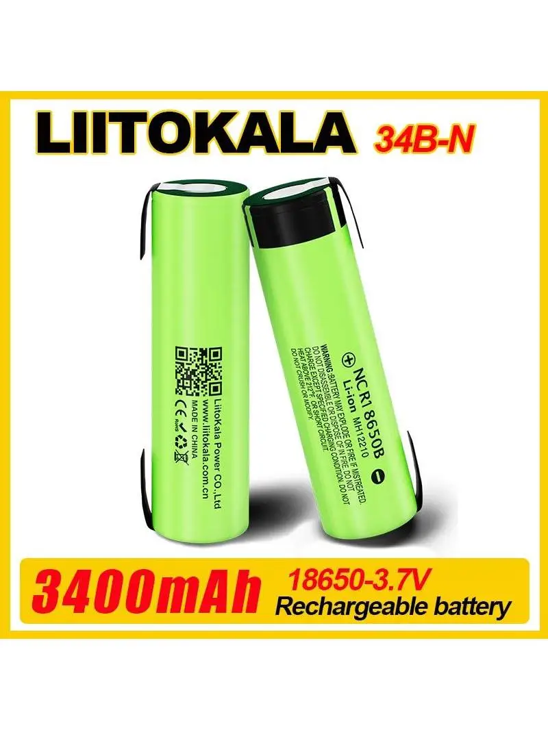 1-20 szt. LiitoKala 34B-N NCR18650B 3.7V 3400mAh 18650 3500mAh Akumulator Litowy z Listką Niklową — zdjęcie 2