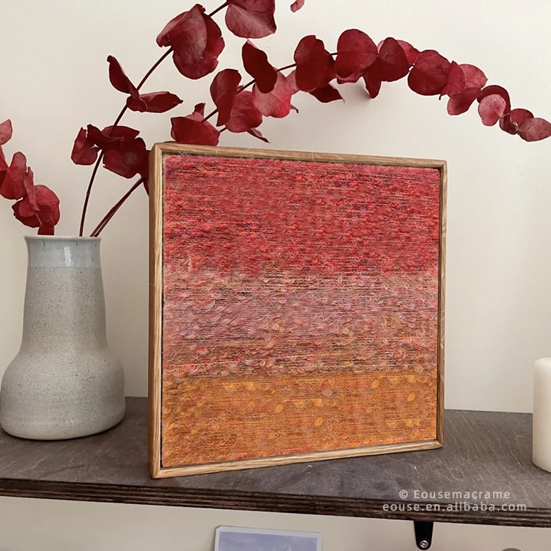 

Handmade Textured Fiber Wall Art Modern Abstract Woven Artwork Minimalist Decorative Panel for Home Living Room Bedroom Decor