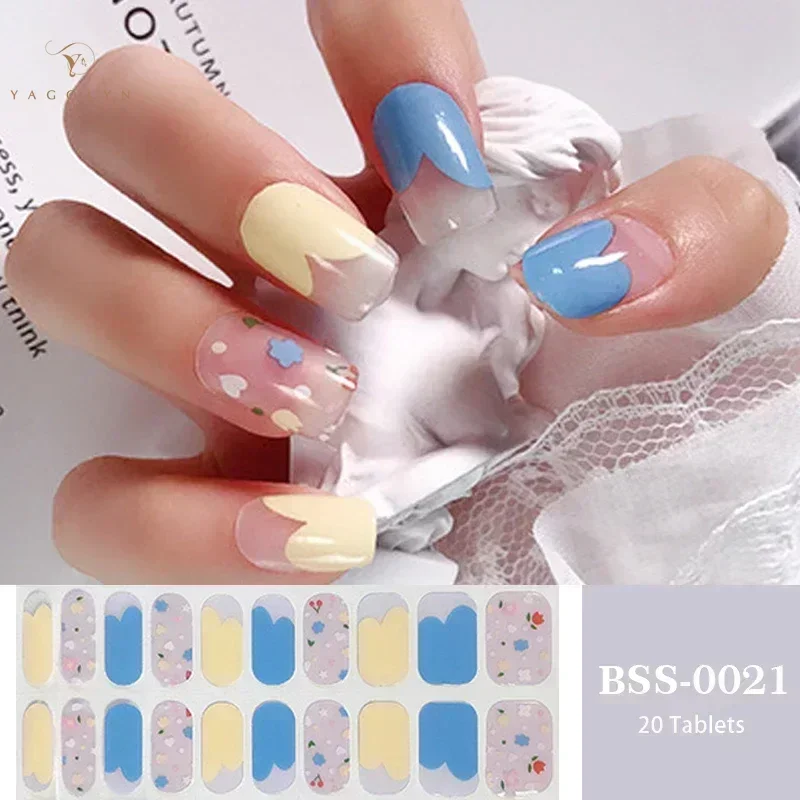 1 Vel Semi-Cured Gel Nagel Strips Patch Sliders Zelfklevend Lange Levensduur Volledige Cover Gel Nagel Stcikers Uv Lamp Nodig