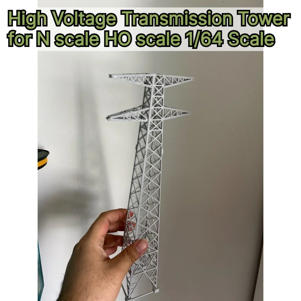 High Voltage Electric Pylon Model custom fits N scale HO scale 1/64 Scale Model Train Railway Layout Landscape Accessory