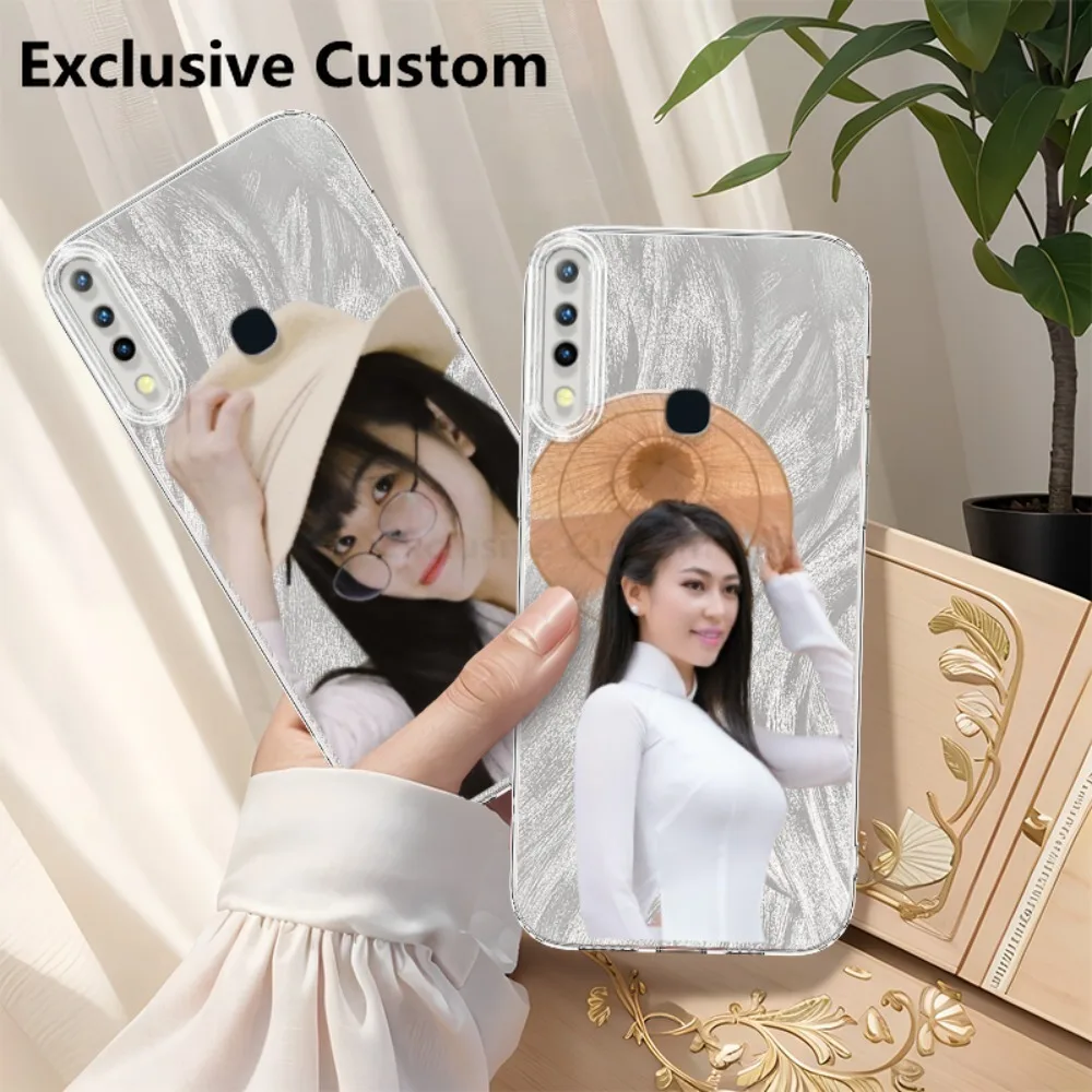 Exclusive Custom Feather TPU Phone Case for VIVO Y36 Y29 Y28 Y27 Y51 Y100 Y50 Y17 Y93 5G DIY Cover Customized Design Name Photo