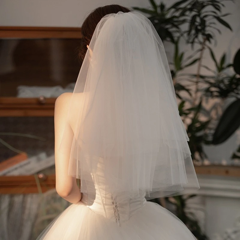 Bride registration certificate short simple veil headgear
