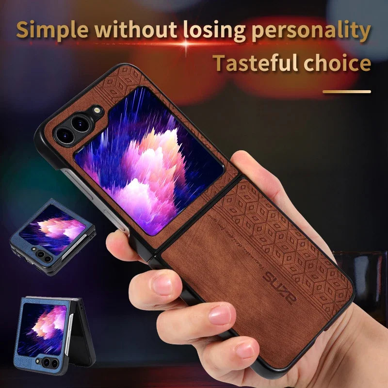 

Для Samsung Galaxy Z Flip 7 FE 6 5 4 3 W23 W24 W25 Flip Противоударная задняя крышка Кожаный чехол для телефона Полная защита объектива Мягкие чехлы