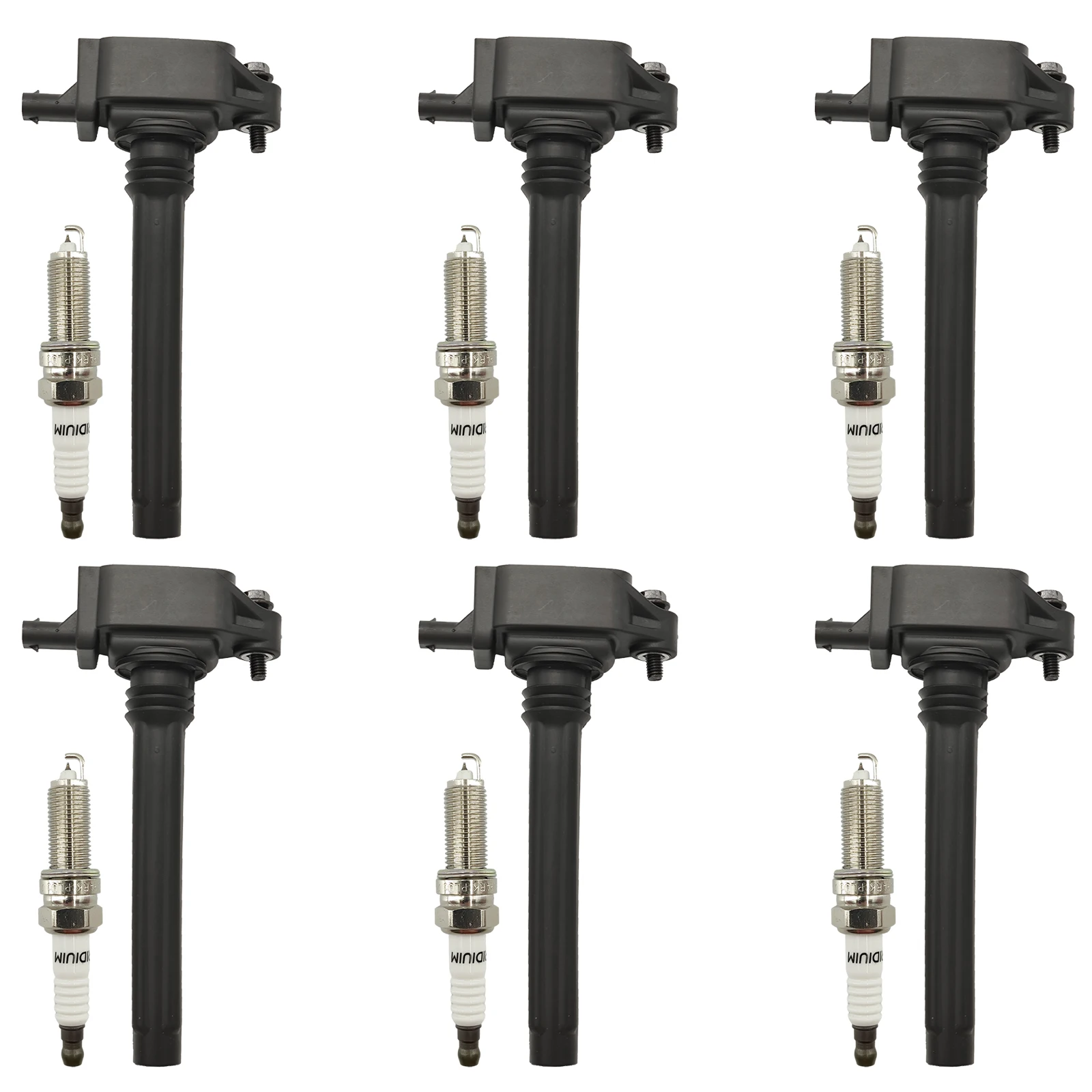 6pcs Ignition Coil & Iridium Spark Plug Performance UF648 36-8196 5149168AI 5C1848 0221504032 5149168AH Fits Dodge Jeep Ram
