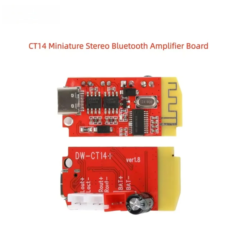 CT14 Mini 4.2 Stereo Bluetooth Leistungsverstärkerplatine Audio-Modul F-Klasse 5W+5W mit integriertem Ladeanschluss – DIY-Modifikation für Lautsprecher