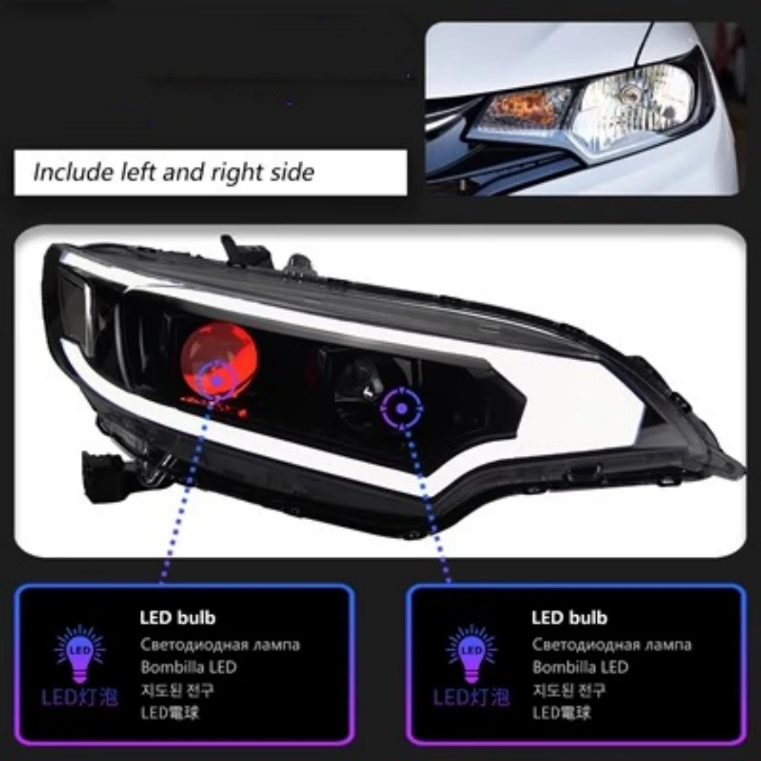 

LED Headlight Front Bumper Light for Honda FIT JAZZ GK5 2014-20 modified Lens Daytime Running Light Turn signal Auto Accessories