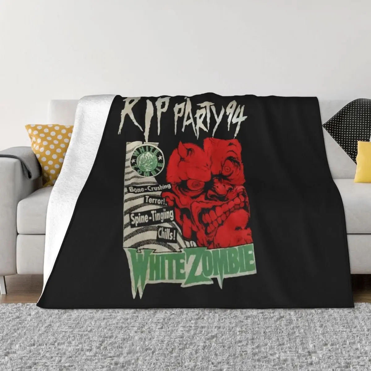 White Zombie Pantera 1994 Vintage Rip Magazine Party L Rare Biohazard Hipster Throw Blanket