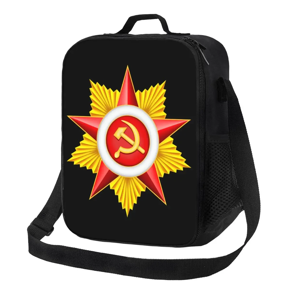 Red Srar Soviet Union Symbol Resuable Lunch Boxes for Waterproof Russian CCCP USSR Socialist Flag Thermal Cooler Lunch Bag Kids